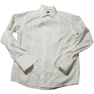 ETON White Pleated Tuxedo Dress Shirt Men Sz 42 16.5 Formal Evening 100% Cotton